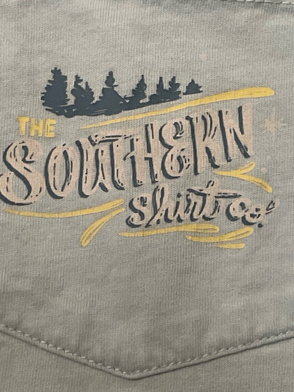 Southern Shirt Co Men's M Long Sleeve Pocket Tee Blue Canoe Graphic Peru Cotton - Picture 3 of 6